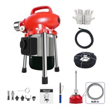 Electric Drain Cleaner Machine Auto Feed 20-100mm Pipe Sewer Dredge Tool Kit