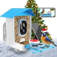 Smart Bird Feeder with Camera - 2K Live Stream, AI Species Recognition, Solar...