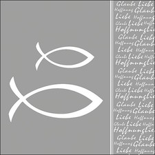 20 Servietten Glaube Fisch silber Kommunion Konfirmation Taufe Tischdeko 33x33cm