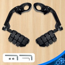 Clavijas largas negras de carretera de 1,25" 1-1/4" para Harley Davidson Road Street Glide