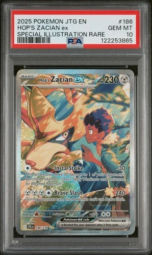 2025 Pokemon S&V Journey Together Hop's Zacian Ex SIR 186/159 - PSA 10