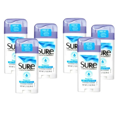 #ad #ad 6 Pk Sure Original Solid Anti Perspirant and Deodorant Regular Original 2.7oz $25.66