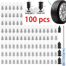 100 Pcs Rubber Tire Nail Repair Kit Screw In Tire Plugs for Car Truck SUV Van