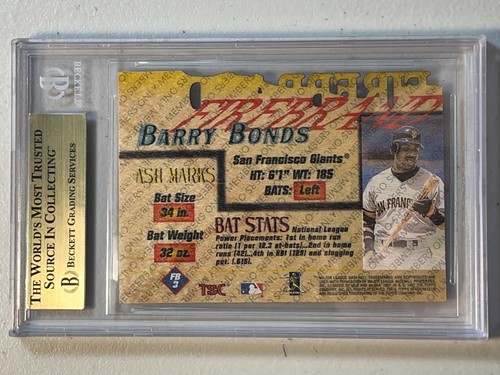 Barry Bonds BGS 10 Pop 1 1997 Topps Stadium Club Firebrand Member's Only #FB-3 - Picture 2 of 2