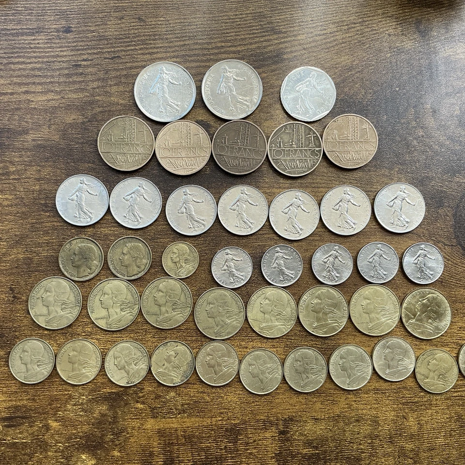 Bundle 42 France Coins 1952-1984  - Image 2 of 2