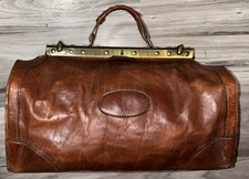 Antike Arzttasche Leder Hebammentasche Arzt-Koffer Reisekoffer Braun Vintage