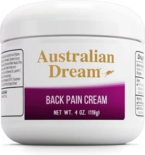 Australian Dream Back Pain Cream - Soothing, Non-Greasy 4 Ounce (Pack of 1) 