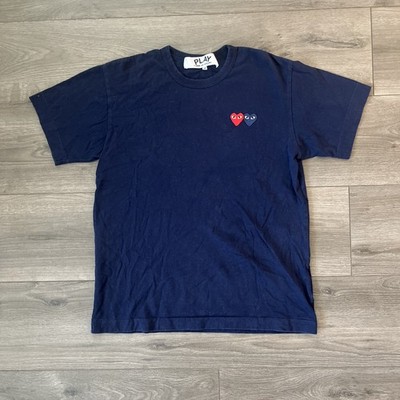 PLAY Comme des Garcons T Shirt Mens M Blue Short Sleeve 