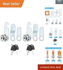 5/8" Cam Lock with Keys, 2 Pack Zinc Alloy Keyed Different Cabinet Cam Lock S...