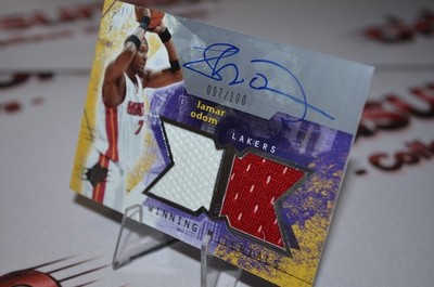Lamar Odom / Upper Deck NBA 2003/04 Winning Materials Relic-Auto /100 Lakers