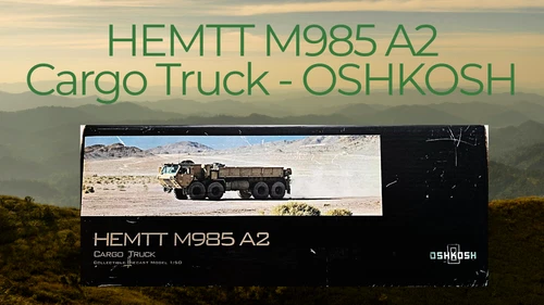 TWH Oshkosh HEMTT M985 A2 Cargo Truck (Tan) - Collectible 1:50 Scale #077-01074