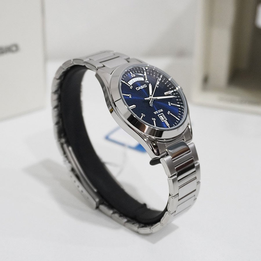 Casio MTP-1370D-2A2 Blue Dial Analog Stainless Steel Quartz