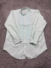 After Six Tuxedo Shirt Men XL-34 Mint Green Wing Collar Pleated Button Up NWOT