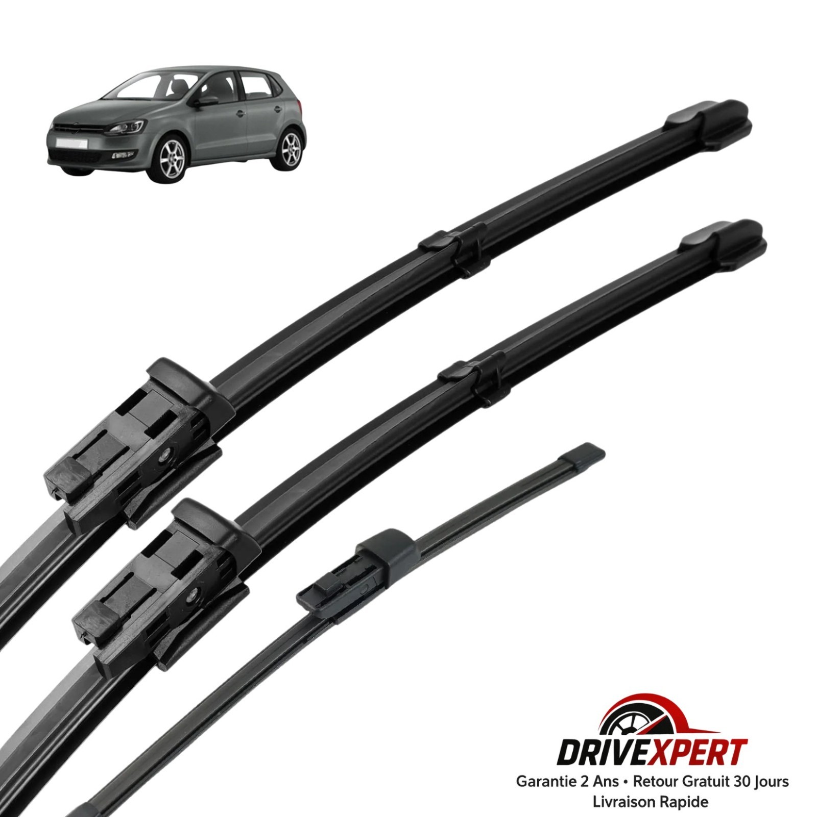 3 escobillas limpiaparabrisas delantero trasero para VW Polo 6R 6C 2009-2017 ...