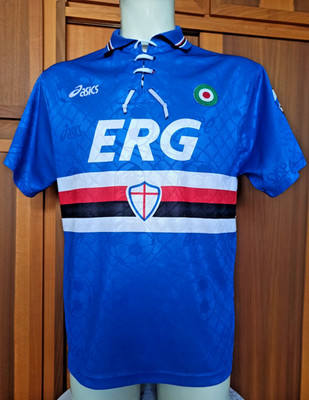 Sampdoria Asics Original Football Shirt Home Jersey Coppa Italia 94-95