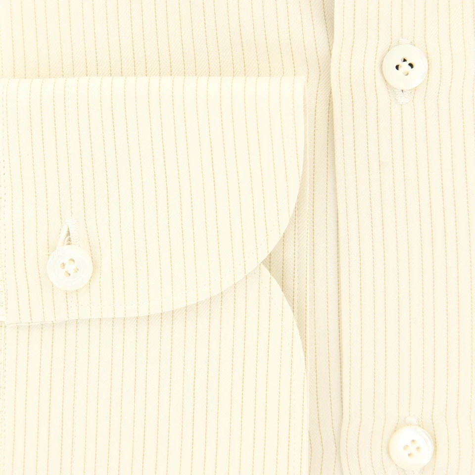 Camisa a Rayas Crema Finamore Napoli - Extra Delgada - 17.5/44 - (2018031611) Foto 3 de 4