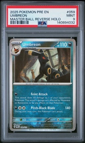 Umbreon Reverse Holo Master Ball Poke #059/131 PSA 9 2025 Pokemon TCG Prismatic