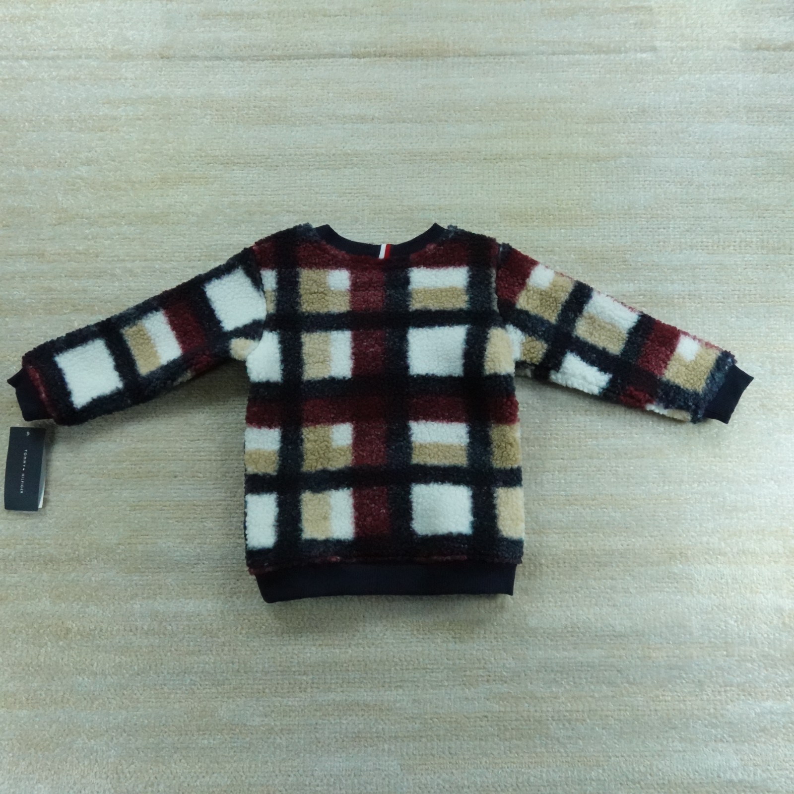 Tommy Hilfiger Sweater Baby Boys 24 Months Plaid Faux Shearling Pullover thumbnail 2
