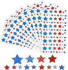 Patriotic Stickers 900 PCS 4Th of July Red White Blue Glitter Star Stickers