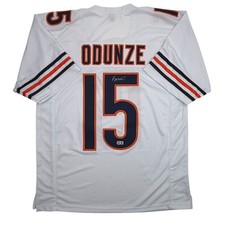 Autographed/Signed Rome Odunze Chicago White Football Jersey Beckett COA