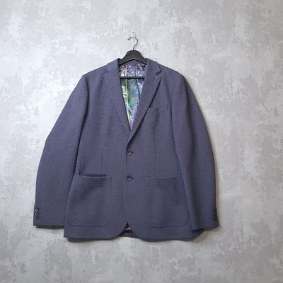 Ted Baker Blazer Mens Size 4 40R Blue Single Breasted Stretch Notch Lapel Jacket