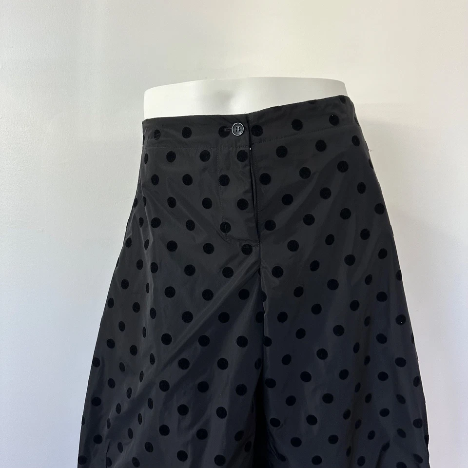 Pantalón Sun Kim Talla L Barril Negro Nylon Lunares Lagenlook Art-to-Wear Hecho en EE. UU. Foto 3 de 4