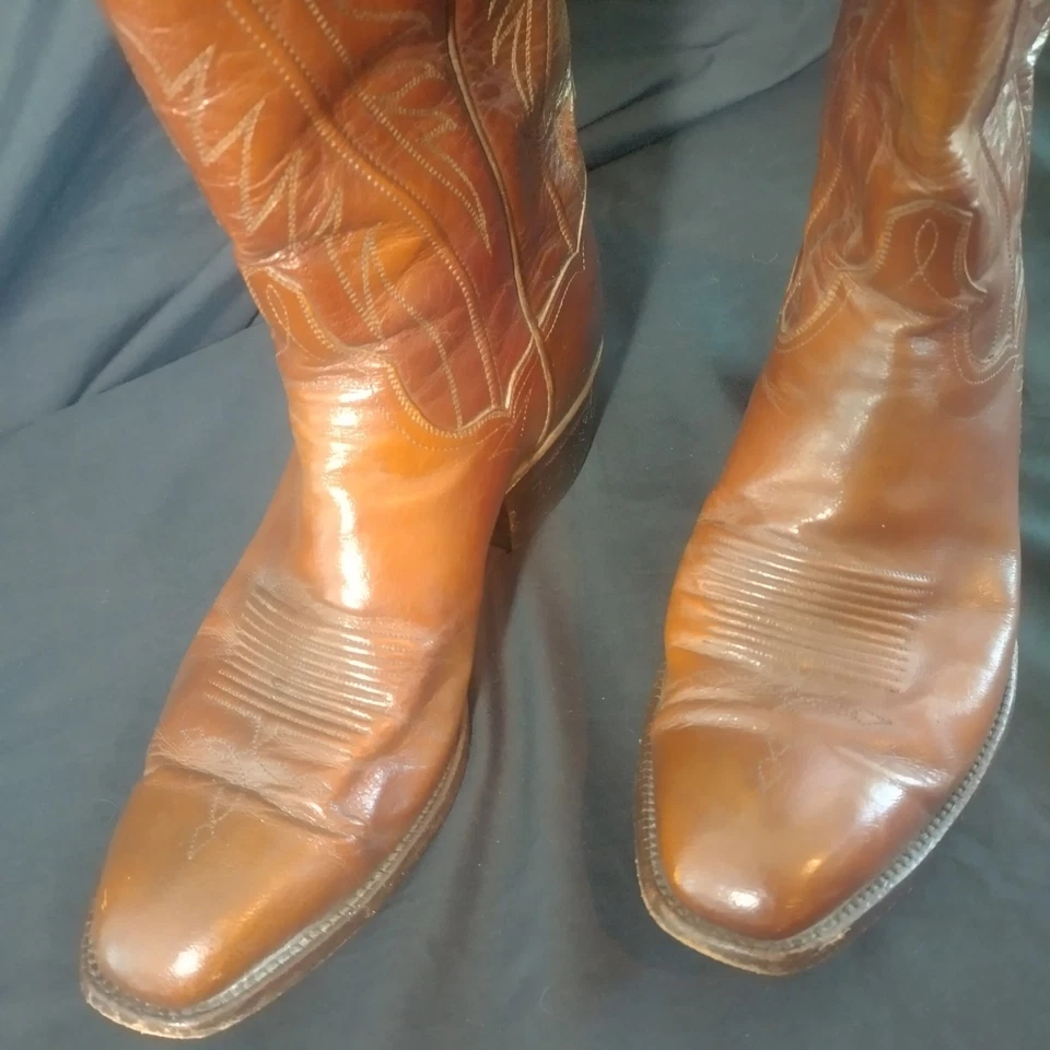 Botas de caubói vintage TO Stanley 8,5 D masculinas (10,5 D femininas) excelente estado - Imagem 3 de 4
