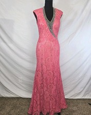 Tony Bowls Paris Lace Evening Gown Deep Coral...