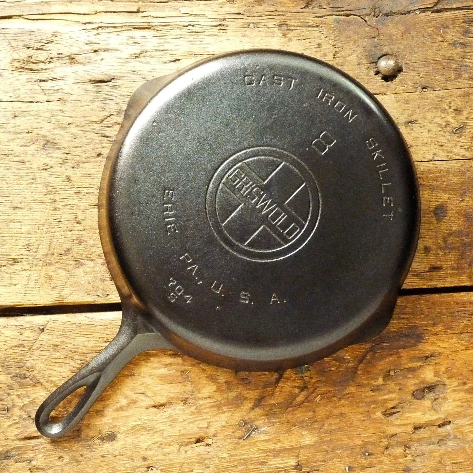 Vintage GRISWOLD Cast Iron SKILLET Frying Pan 8 LARGE BLOCK LOGO - Ironspoon