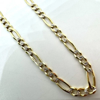 14K Yellow Gold Diamond Cut figaro 20" Chain - 7.8G! (WMP018919) - Image 1 of 4