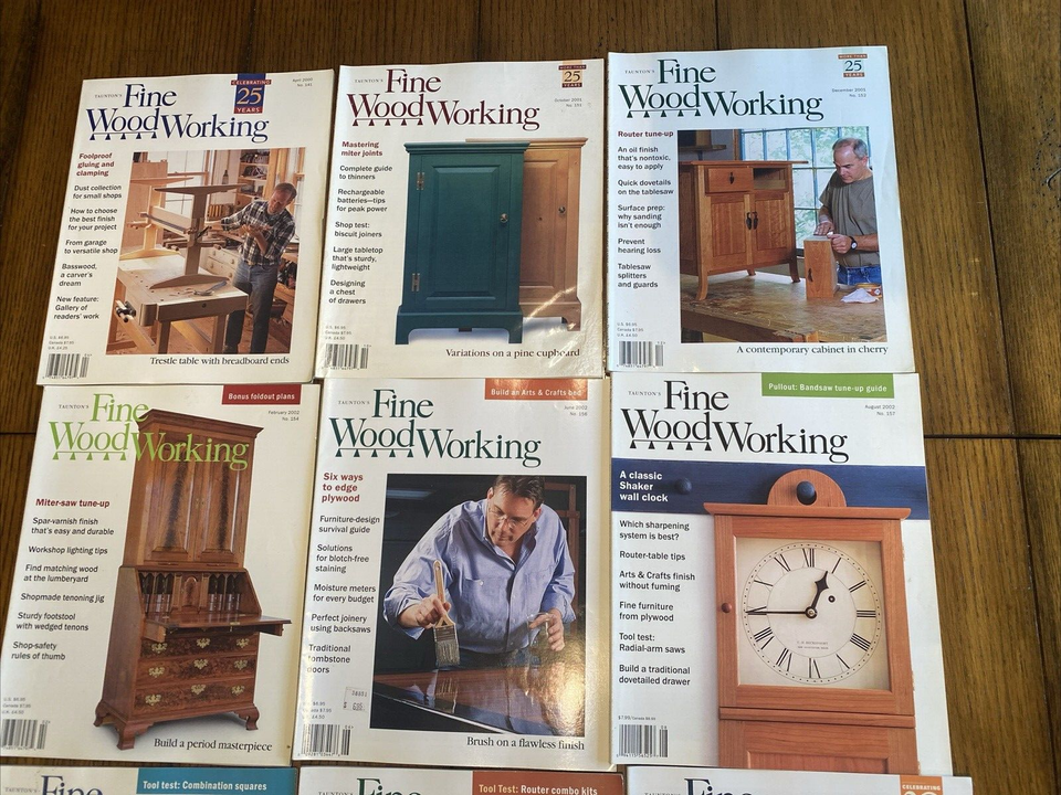 LOT (12) Taunton's Fine Woodworking Magazine 20002008 U Get All 12