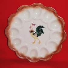 Deviled Egg Plate Serving Platter Chicken Rooster Kitchen Farmhouse Decor