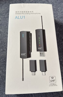 ALU1 USB Microphone for iPhone Android Wireless Lavalier Lapel Mic for Laptop