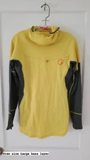 Trew Gear Womens Baselayer Top with Hoodie Large Yellow