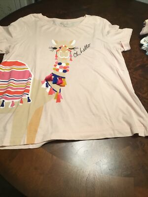 KATE SPADE OH HELLO CAMEL T SHIRT SPICE THINGS UP SIZE Medium NWOT