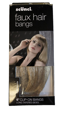 Scunci Fake Faux Hair Clip On Bangs 6 inch Light Blonde - 1 per box