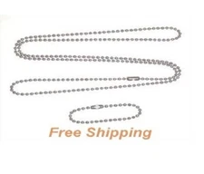 Stainless Steel 2.4mm Ball Bead Military Dog Tag Chain or Chain Set FreeShip