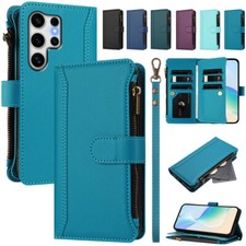 Case For Samsung S25 S24 S23 S22 S21 Ultra Zip Wallet Purse Leather Flip Cover