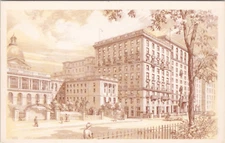 Hotel Bellevue Boston Massachusetts, Vintage Unposted Postcard