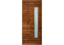 Elite – Multi Horizontal Plank Wood Exterior Door with Vertical Lite (1-3/4”)