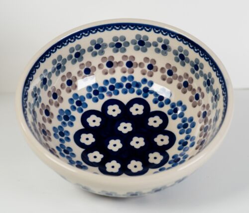 Boleslawiec Polish Pottery Daisy Flower 16oz Bowl. Handmade. New+Fast Ship - Picture 3 of 5