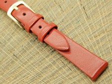 Vintage NOS Unused Hadley Roma Red Calfskin Watch Band w Gold Tone Buckle 12mm