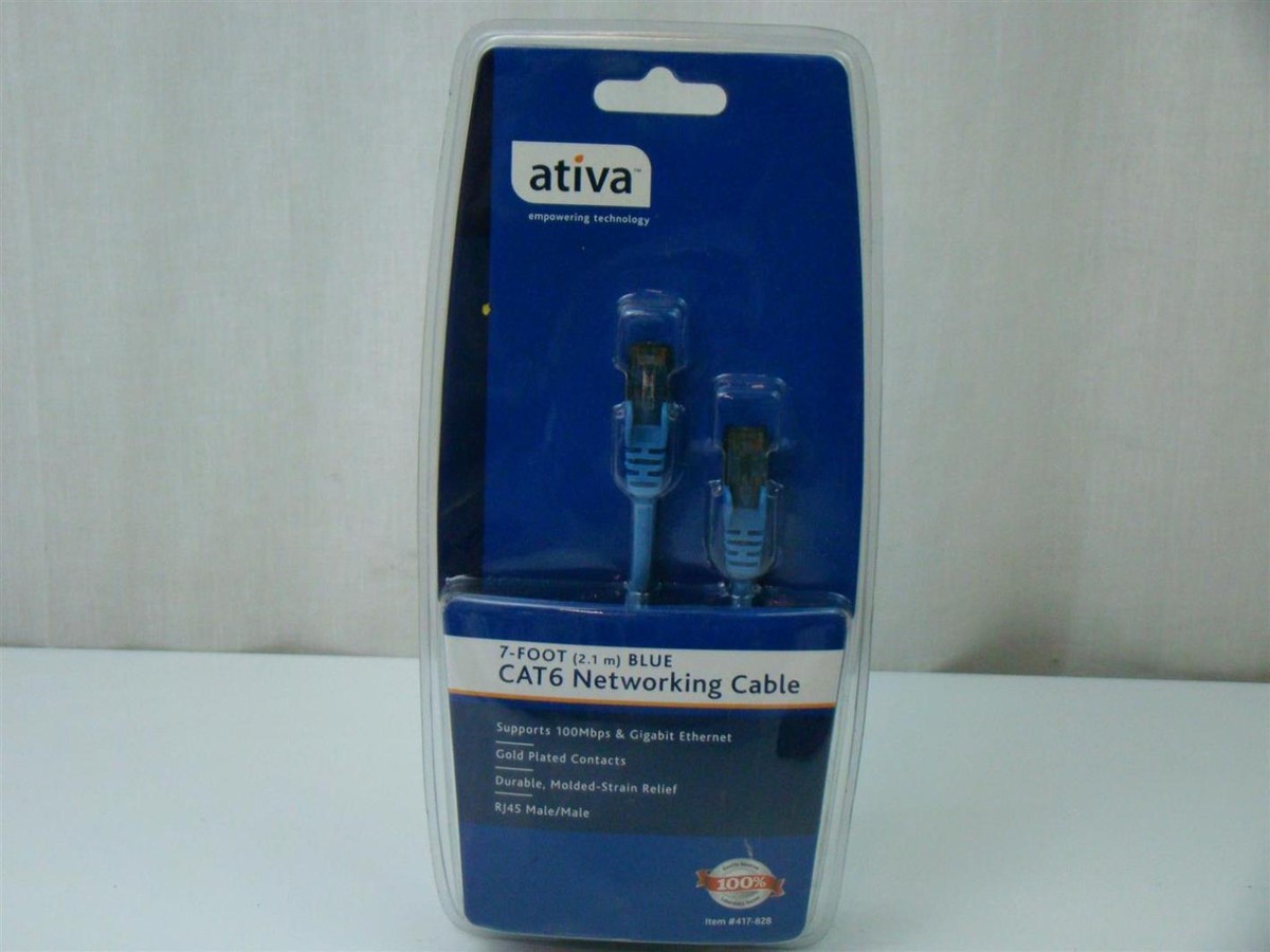 Ativa Cat 6 Ethernet Cable 100ft Blue - High Speed Network Cable For Gaming & Streaming
