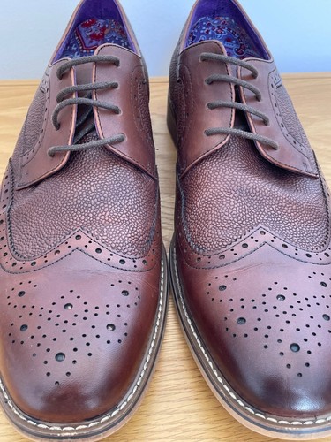 Paolo Vandini Mens Leather Brogue Smart Shoes Tan Brown 9 UK 43 EU - Picture 17 of 19