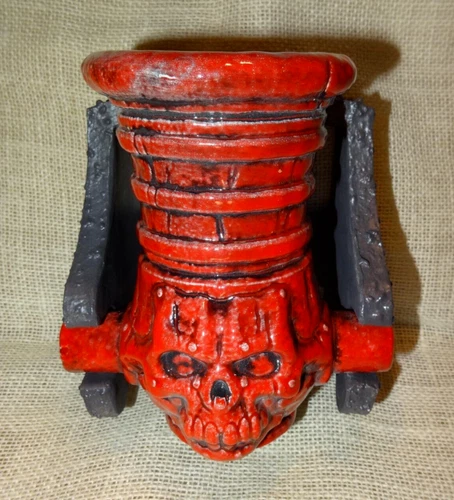 Pro Mystix & Bauer Pottery Hell Fire Death Blow Cannon Tiki Mug w/ base LE #10