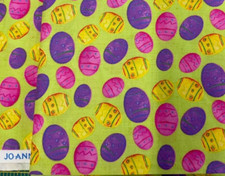 JOANN FABRICS - EASTER EGGS TOSSED ON LIME COTTON- BY THE YARD