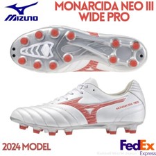 MIZUNO Soccer Cleats MONARCIDA NEO 3 WIDE PRO P1GA2423 60 Super White Pearl/Red