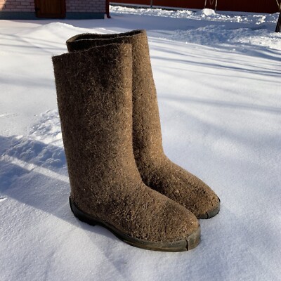 Valenki Soviet Russian Military Felt Vintage Uniform Boots 1980s USSR ORIGINAL .