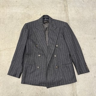 Ralph Lauren Worsted Wool Pin Stripe Suit Blazer Gray Women's Size 8