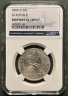 1860-O Seated Liberty Half Dollar - NGC SS Republic Shipwreck Effect
